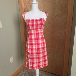 Vintage y2k Xhilaration Plaid Orange and Pink Sun Dress